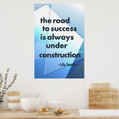 De weg naar succes is altijd in aanbouw poster (Keuken)