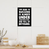 De weg naar succes is in aanbouw, grappig poster (Keuken)