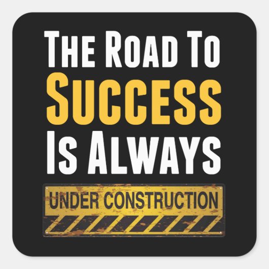 De weg naar succes vierkante sticker (Voorkant)
