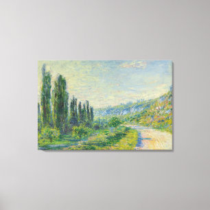 De weg naar Vétheuil (door Claude Monet) Canvas Afdruk