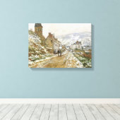 De weg naar Vetheuil in de winter door Monet Wrapp Canvas Afdruk (Insitu (Houten vloer))