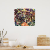 De weg onder het Roos Trellises Giverny Poster (Keuken)