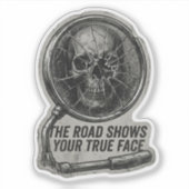 De Weg Toont Je Ware Gezicht Gebroken Spiegel Sche Sticker (Voorkant)