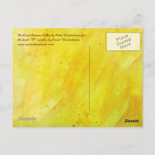 De weg tussen Villes briefkaart door M. Winterbaue (Achterkant)