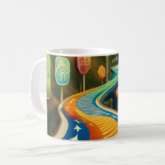 De weg van het leven koffiemok (Voorkant links)