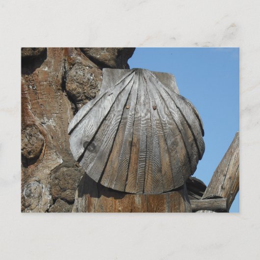 De weg van St. James Wood Scallop Marker Briefkaart (Voorkant)