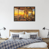 De weg verlichten canvas afdruk (Insitu (Slaapkamer))