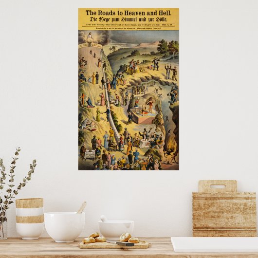 De wegen naar de hemel en de hel poster (Keuken)
