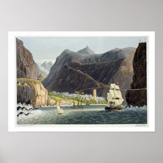 De wegen, St. Helena, gegraveerd door Robert Havel Poster (Voorkant)