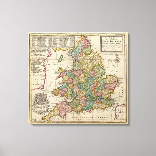 De wegen van Engeland en Wales Canvas Afdruk (Voorkant)