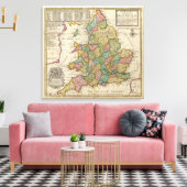 De wegen van Engeland en Wales Canvas Afdruk (Insitu (Woonkamer))