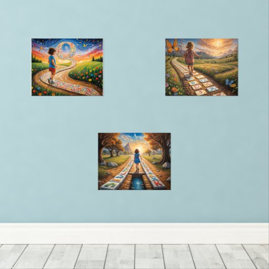 "De wegen van ontdekking" Muurkunst Sets (Houten vloer)