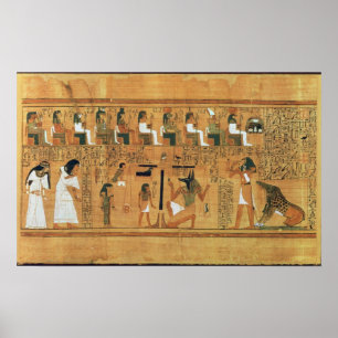 De weging van het hart tegen de veerkracht van poster