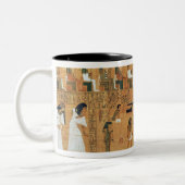 De weging van het hart tegen de veerkracht van tweekleurige koffiemok (Links)