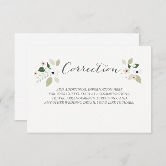 De weide bloeit de Kaart van de Correctie (Voorkant / Achterkant)