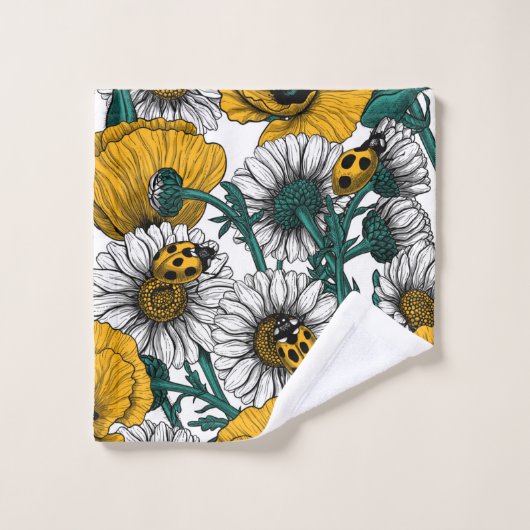 De weide in geel bad handdoek (Wasdoekje)