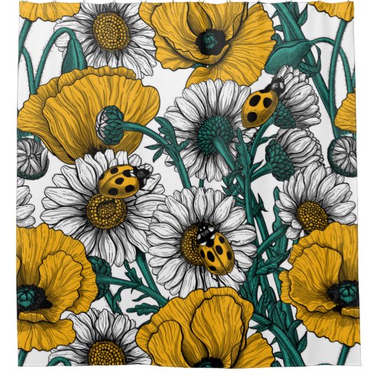 De weide in geel douchegordijn (Voorkant)