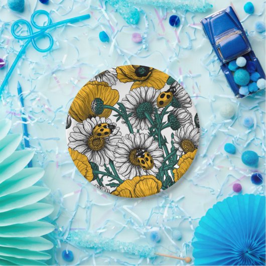 De weide in geel papieren bordje (Feest)