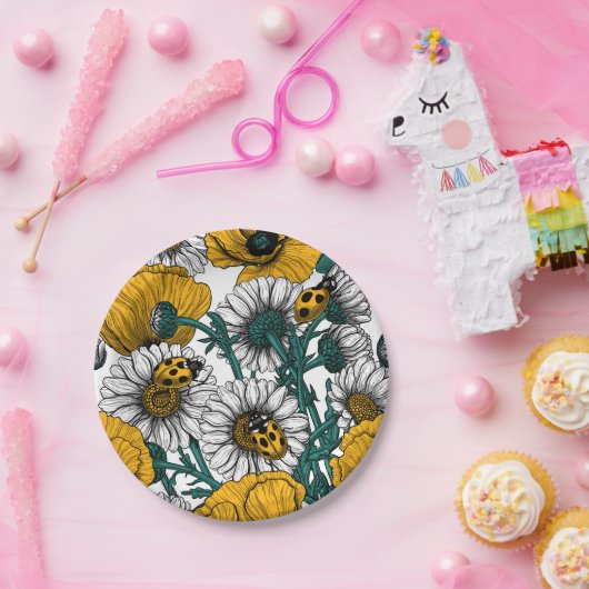 De weide in geel papieren bordje (Feest)