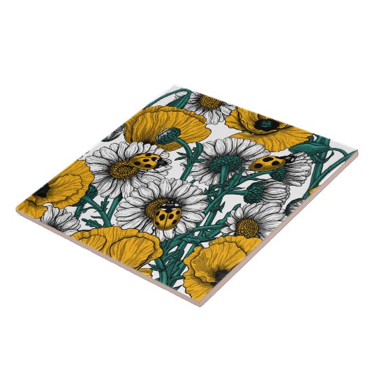 De weide in geel tegeltje (Zijkant)