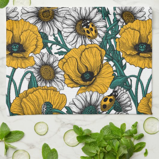 De weide in geel theedoek (Gevouwen)