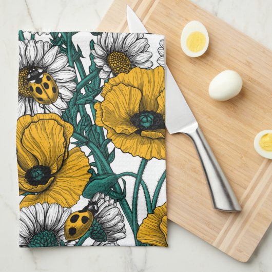 De weide in geel theedoek (Quarter Fold)