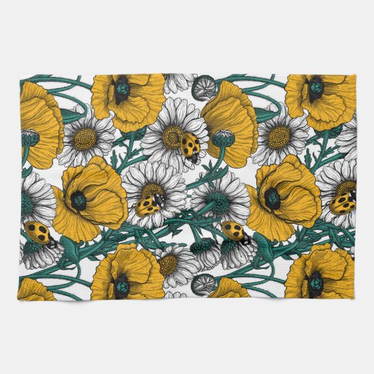 De weide in geel theedoek (Horizontaal)