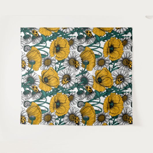 De weide in geel wandkleed (Voorkant (horizontaal))