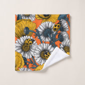 De weide is geel en blauw bad handdoek (Wasdoekje)