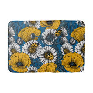De weide is geel en blauw badmat