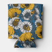 De weide is geel en blauw blikjeskoeler (Voorkant)