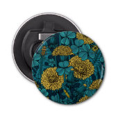 De weide is geel en blauw button flesopener (Voorkant)