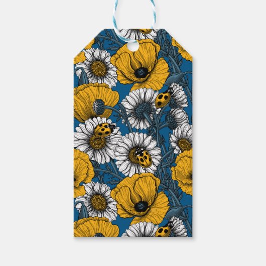 De weide is geel en blauw cadeaulabel (Voorkant)