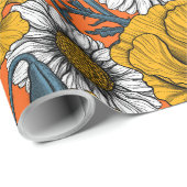 De weide is geel en blauw cadeaupapier (Rol Hoek)