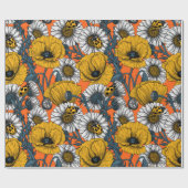 De weide is geel en blauw cadeaupapier (Vlak)