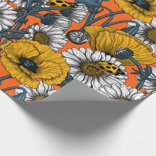 De weide is geel en blauw cadeaupapier (Hoek)