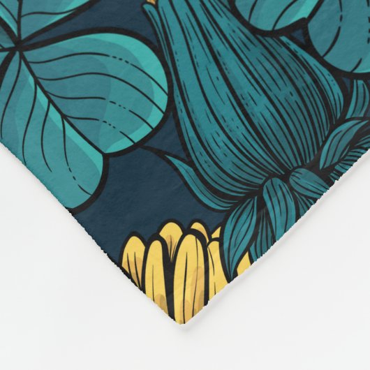 De weide is geel en blauw fleece deken (Hoek)