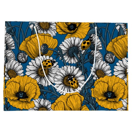 De weide is geel en blauw groot cadeauzakje (Achterkant)