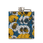 De weide is geel en blauw heupfles (Achterkant)