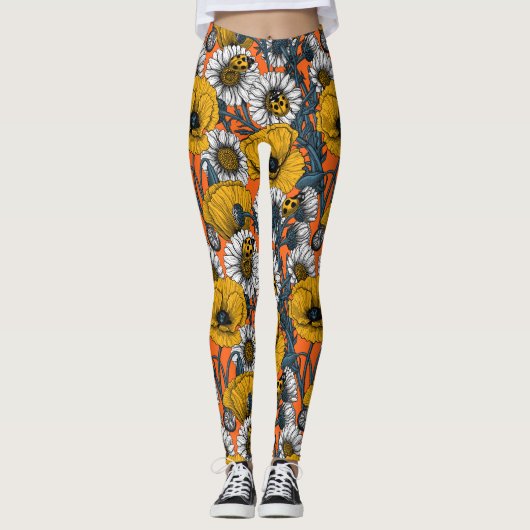 De weide is geel en blauw leggings (Voorkant)