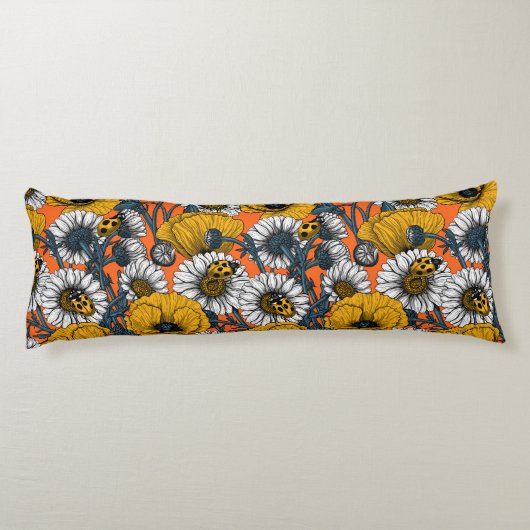 De weide is geel en blauw lichaamskussen (Achterkant)