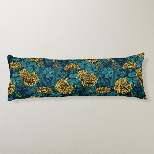 De weide is geel en blauw lichaamskussen (Achterkant)