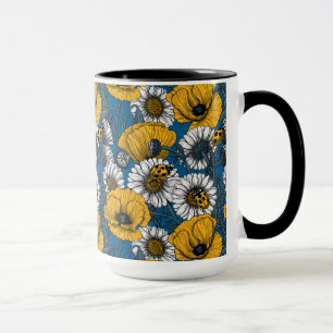 De weide is geel en blauw mok