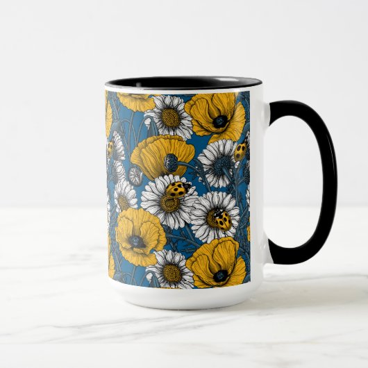 De weide is geel en blauw mok (Rechts)