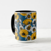 De weide is geel en blauw mok (Voorkant links)