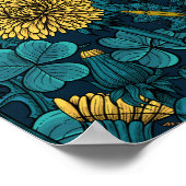 De weide is geel en blauw poster (Hoek)