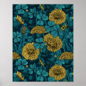 De weide is geel en blauw poster (Voorkant)