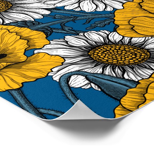 De weide is geel en blauw poster (Hoek)