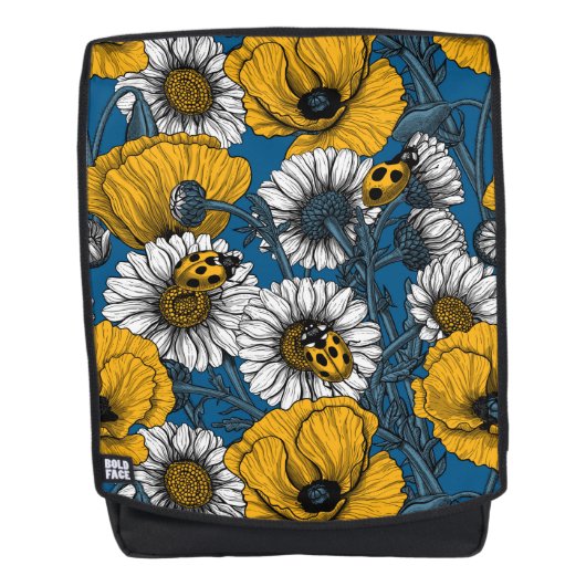 De weide is geel en blauw rugtassen (Voorkant)