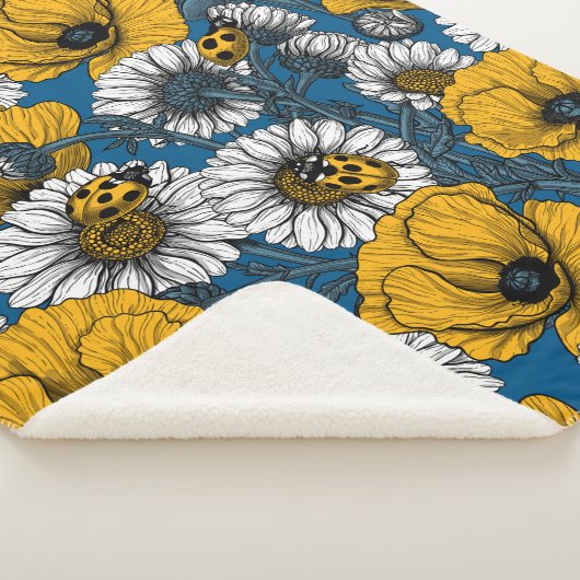 De weide is geel en blauw sherpa deken (3/4)